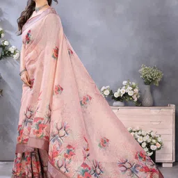 vj fashion Floral Zari Linen Blend Lehenga Saree-picture-22