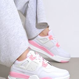 Shoetopia Women Pink Colourblocked Sneakers-picture-3