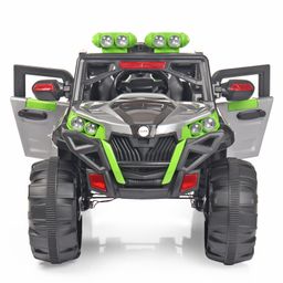 fab n funky Desert Thunder 4X4 Battery Operated Ride On Jeep With Music and Lights - Grey & Green image 5