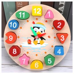 NEGOCIO Wooden Shape Color Sorting Clock, Learning Time Activity Set, Montessori Toys- PACK OF 1- COLOR MAY VARY image 5