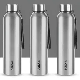 BOROSIL Steel Set of 3 Stainless Steel Solid Water Bottle-3