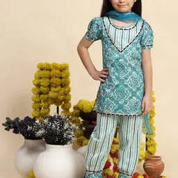 Cutiekins Boys Printed Empire Kurta with Salwar & With Dupatta-picture-23