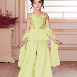 Tulsi Creation Girls Embroidered Empire Sequinned Kurta & Palazzos & Dupatta-picture-49