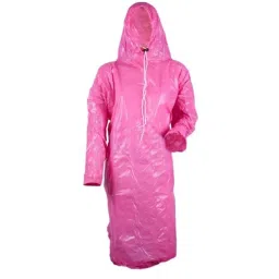 Premsons Reusable Raincoat Poncho with Hood for Women and Men Pink-picture-2