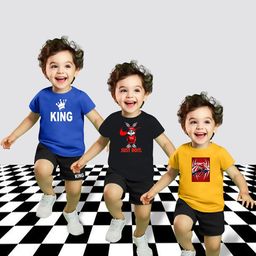 MRS NATURAL Kids Pack Of 3 Printed T-shirt With Shorts-image-89