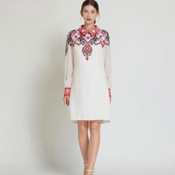 JC Collection Ethnic Motifs A-Line Dress-image-86