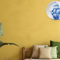 THE QUIRKY HOME White & Blue Delft Sailing Ship Printed Ceramic Decorative Wall Plates-image-24
