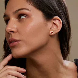 MINUTIAE Heart Shaped Studs Earrings-image-91
