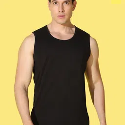 WOOSTRO Pack Of 2 Printed Gym Vests VWS26(MORE YELLOW)(PLAIN BLACK)-image-38
