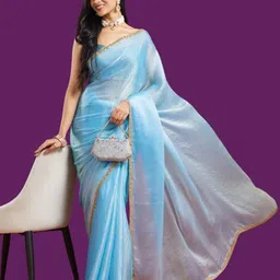 LOROFY Beads and Stones Tussar Saree-picture-26