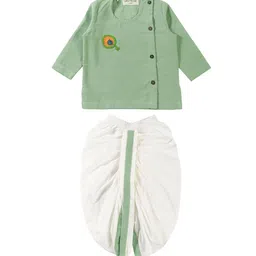 BAESD Boys Floral Regular Pure Cotton Kurta with Dhoti Pants-39
