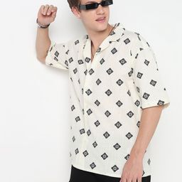 R&B Printed Spread Collar Cotton Shirt-picture-0