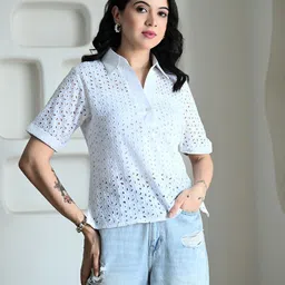 Zenava by Myntra Women Cotton Shirt Collar Top-picture-23