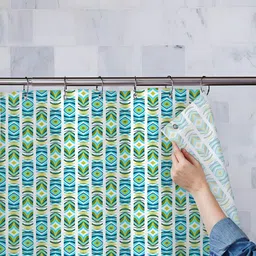 ArtzFolio Blue & White Printed Shower Curtains-image-33