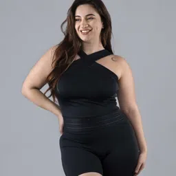 Keepfit Plus Size Solid Swimsuit-image-55