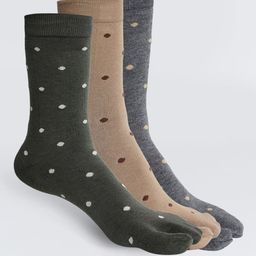 Camey Women Pack Of 3 Assorted Comfortable Thumb Calf-Length Socks-38