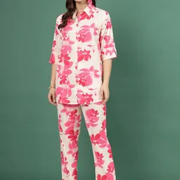 Clora Creation Shirt Collar Printed Shirt With Trousers-image-19