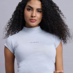 Converse Women Solid High Neck Cotton Slim Fit T-shirt-image-63