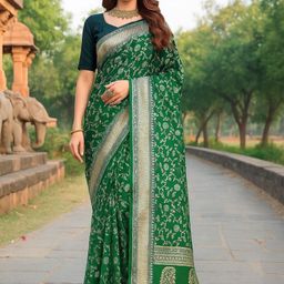 Moda Rapido Green Silk Cotton Woven Design Sarees-picture-3