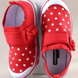 Cute Walk by Babyhug Casual Shoes Heart Print - Red-image-33