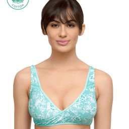 Inner Sense Flower Lace Detailed Organic Antimicrobial Feeding Bra - Sea Green-image-96