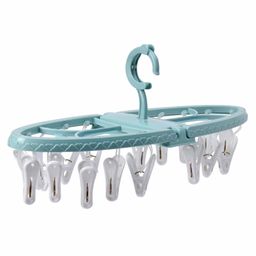 Circular Shaped Hanger With Clips White Aqua Blue - 18 Clips-10