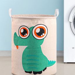 Babyhug Cotton Foldable Laundry bag Crocodile Print - Green-24