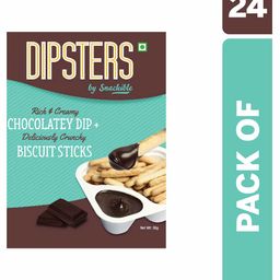 Snackible Dipsters Biscuit Sticks with Chocolatey Dip Pack of 24 - 30 gm Each-26