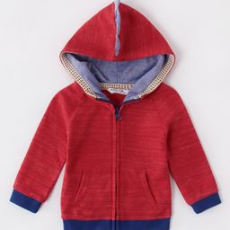 Kookie Kids Full Sleeves Hooded Jacket - Red-image-48