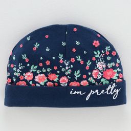 Babyoye Cap Floral Print Navy Blue - Diameter 10 cm-picture-22