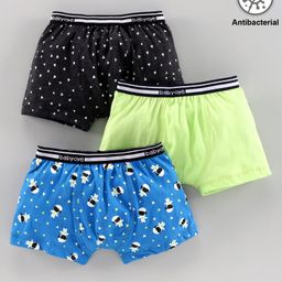 Babyoye Antibacterial Cotton Multi Printed Trunks Pack of 3 - Multicolor-image-53