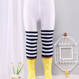 Cute Walk By Babyhug Antibacterial Striped Footed Tights - Yellow-picture-29