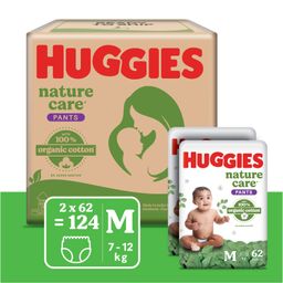 Huggies Nature Care Pants, Medium Size (7-12 Kg) Premium Baby Diaper Pants, Monthly Pack 124 Count, Made with 100% Organic Cotton-picture-18