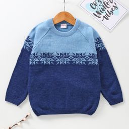 Babyhug Full Sleeves Pull Over Sweater - Blue-picture-13