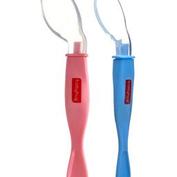 Babyhug Silicone Curved Learning Spoons Pack of 2 - Blue Pink-10
