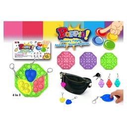 FunBlast Octangon Shaped Pop Bubble Stress Relieving Silicone Pop It Fidget Toy Keychain Pack of 4 (Colour May Vary)-2