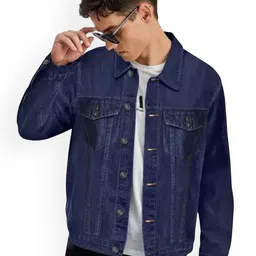 SZN Men Solid Denim Jacket-image-80
