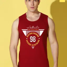 WOOSTRO Pack Of 2 Printed Gym Vests VWS26(98 MAROON)(BKLN YELLOW)-image-26