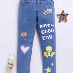 Here&Now X Game Begins Girls Slim Fit Printed Stretchable Jeans-image-43
