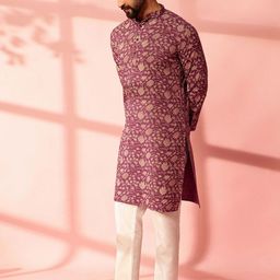Anouk Men Floral Printed Regular Kurta with Pyjamas image 2