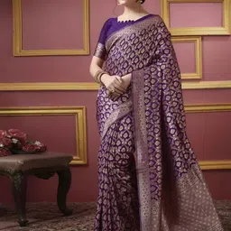 Moda Rapido Woven Design Pure Silk Banarasi Saree-image-80