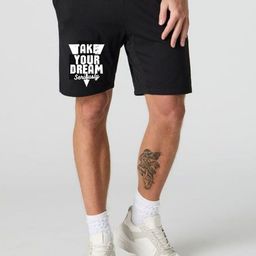 FABSTIEVE Men Typography Printed Mid-Rise Cotton Sports Shorts-image-87
