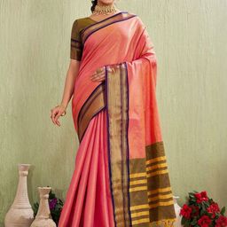CaniBani Blue Silk Cotton Woven Design Kanjeevaram Sarees-picture-9