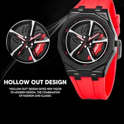 V2A Men Racing Rotating Dial & Straps Analogue Watch V2A-CS-2420-S-Rd image 5