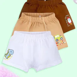 KiddoPanti Boys Pack of 3 Printed Short Inner Elastic Trunks - SS25BXR012-image-1
