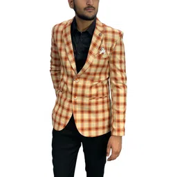 GARGIAN Master Cut Men Polyester Regular Fit Checked Single-Breasted Blazer-picture-22