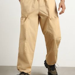 NOBERO Men Oversized Loose Fit Pure Cotton Parachute Pants-image-42