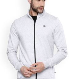 Triptee Men Stand Collar Solid Cotton Sporty Jacket-image-66
