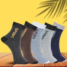 MJE Pack Of 5 Printed Mid Rise Ankle Length Socks-image-85