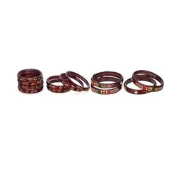 SOMIL Women Pack Of 2 Maroon Glass Ethnic Handcrafted Traditional Bangle-picture-22